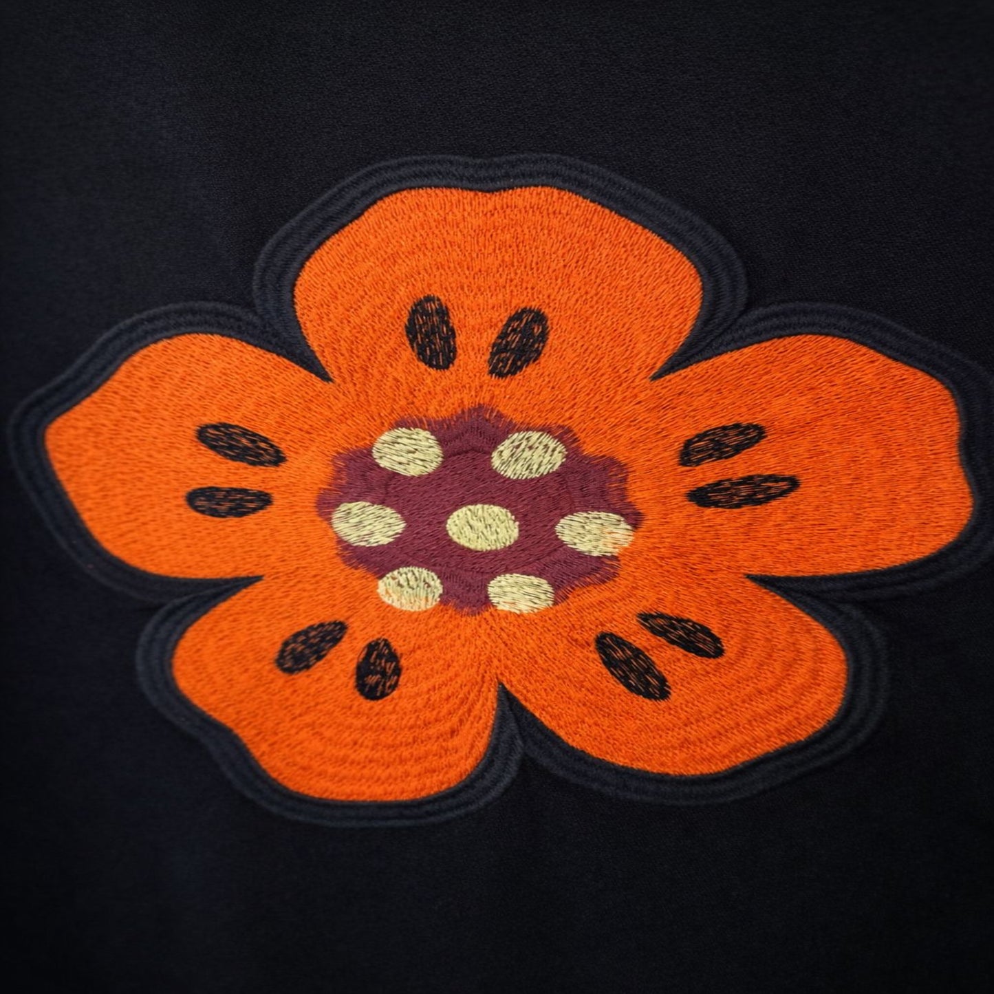Kenzo Çiçek Detaylı T-Shirt - Siyah