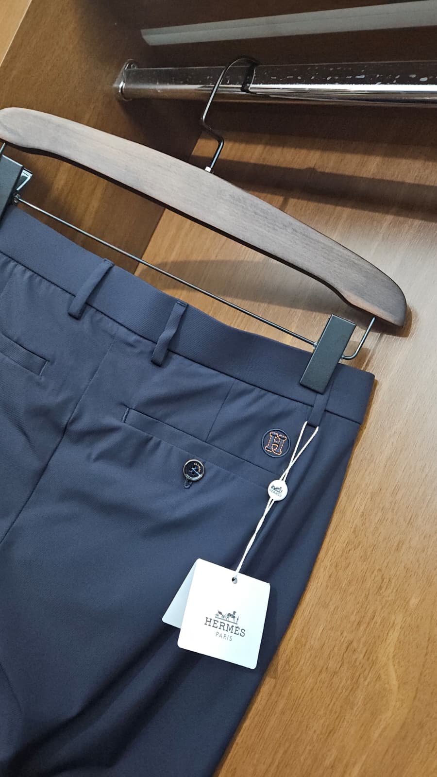 Hermès Paris İkonik Logolu Teknik Kumaş Pantolon - Navy Blue