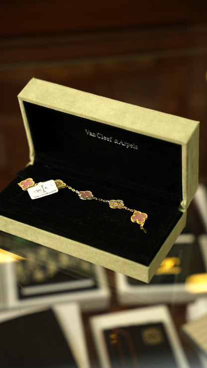 Van Cleef & Arpels Vintage Alhambra Bileklik – Altın Pembe