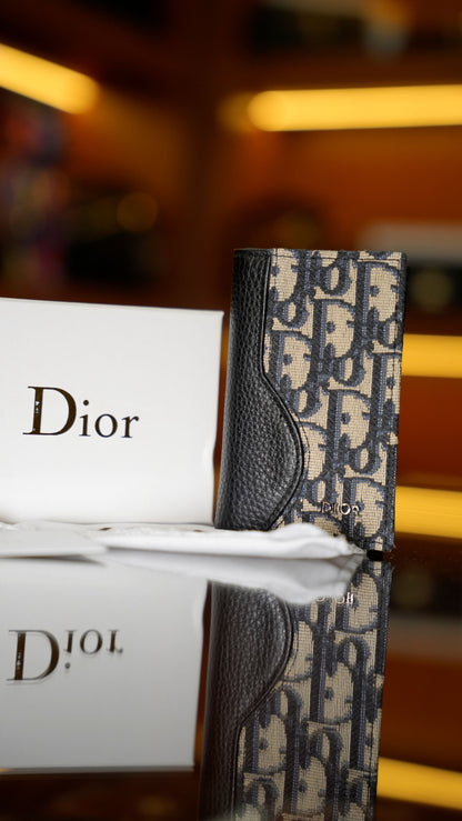 Dior Oblique Deri Detaylı Kartlık – Siyah