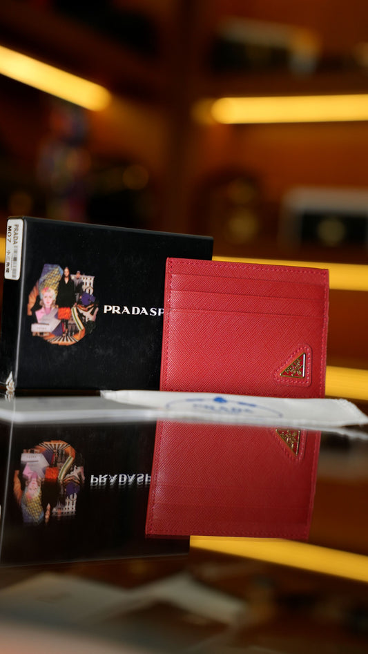 Prada Saffiano Deri Kartlık – Kırmızı