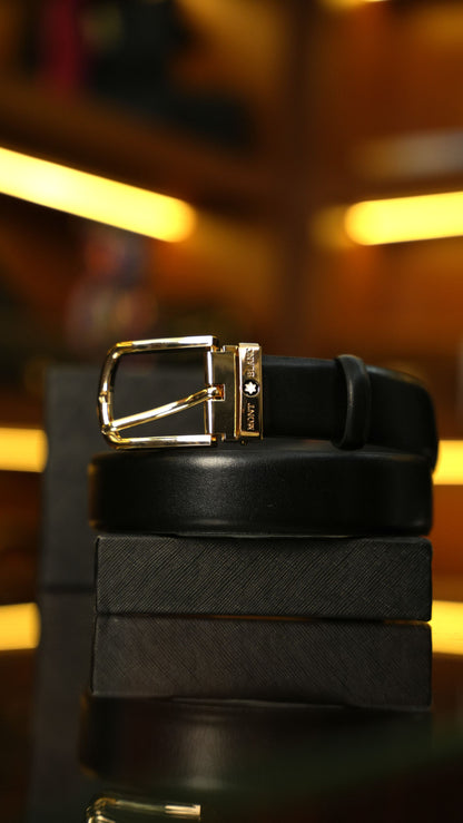 Montblanc Deri Kemer – Siyah Gümüş Toka