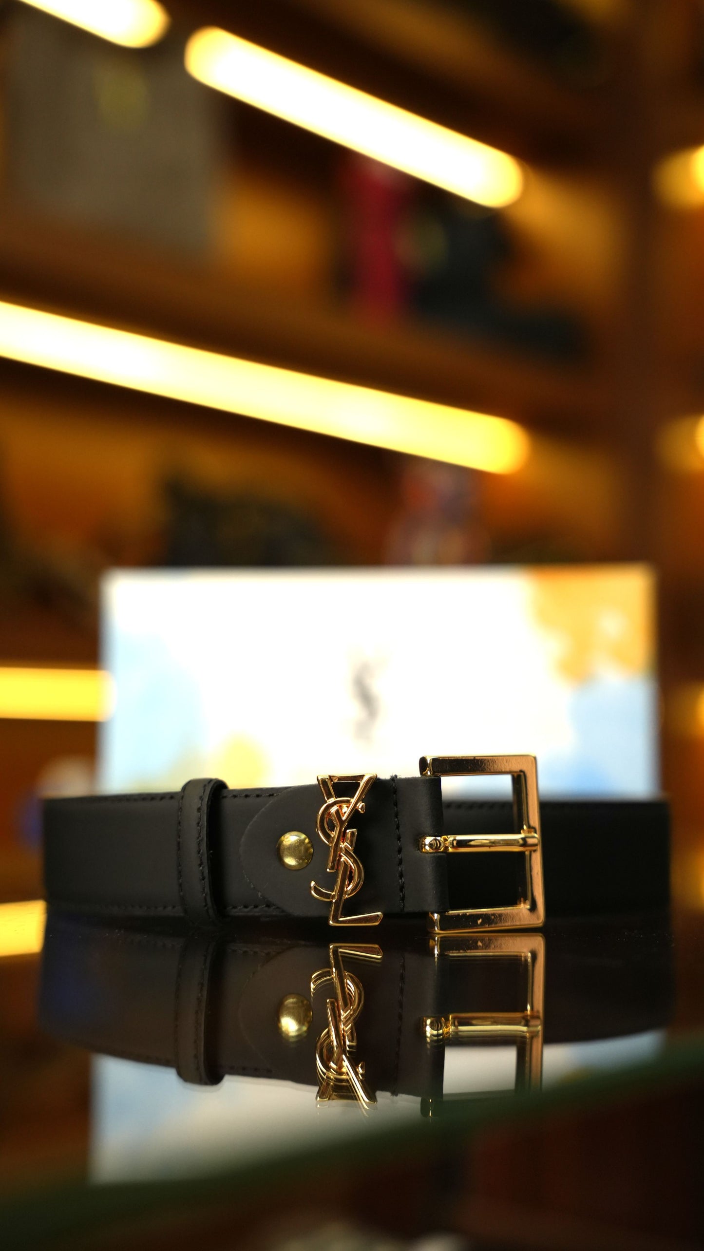 Saint Laurent YSL Logo Kemer – Siyah