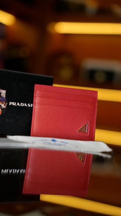 Prada Saffiano Deri Kartlık – Kırmızı