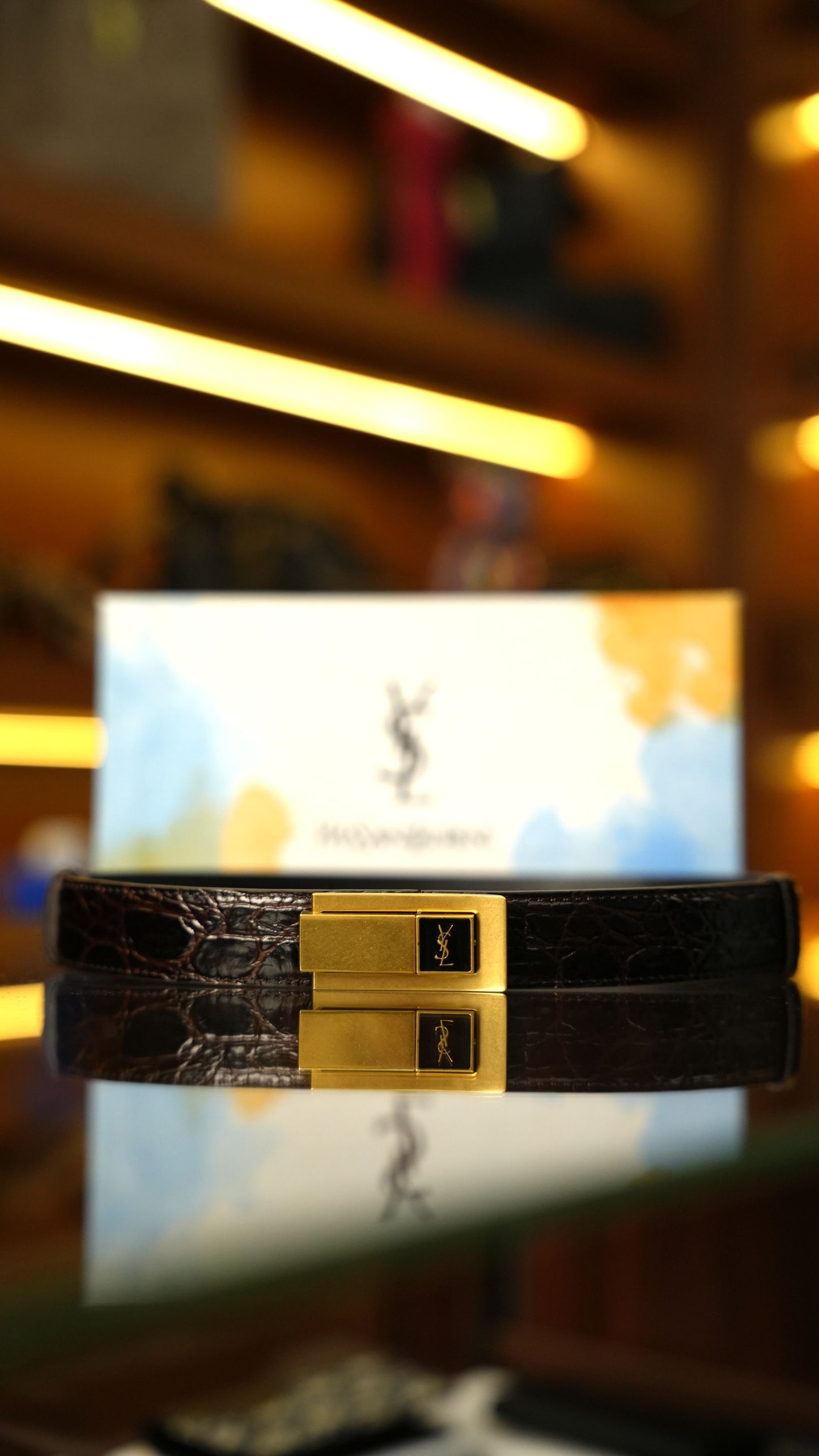 Saint Laurent YSL Kemer – Kahverengi Croco