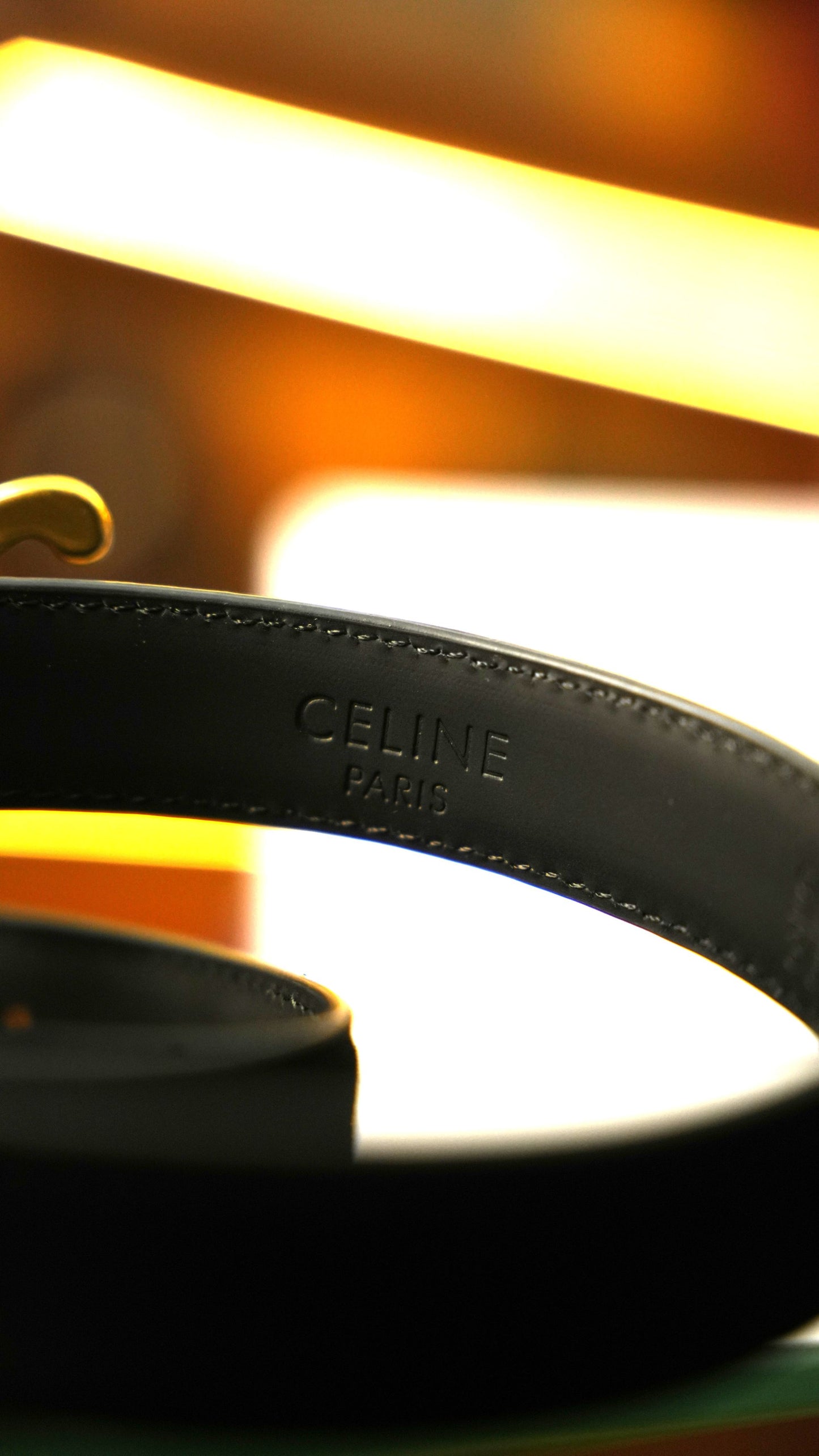 Celine Triomphe Kemer – Siyah Süet