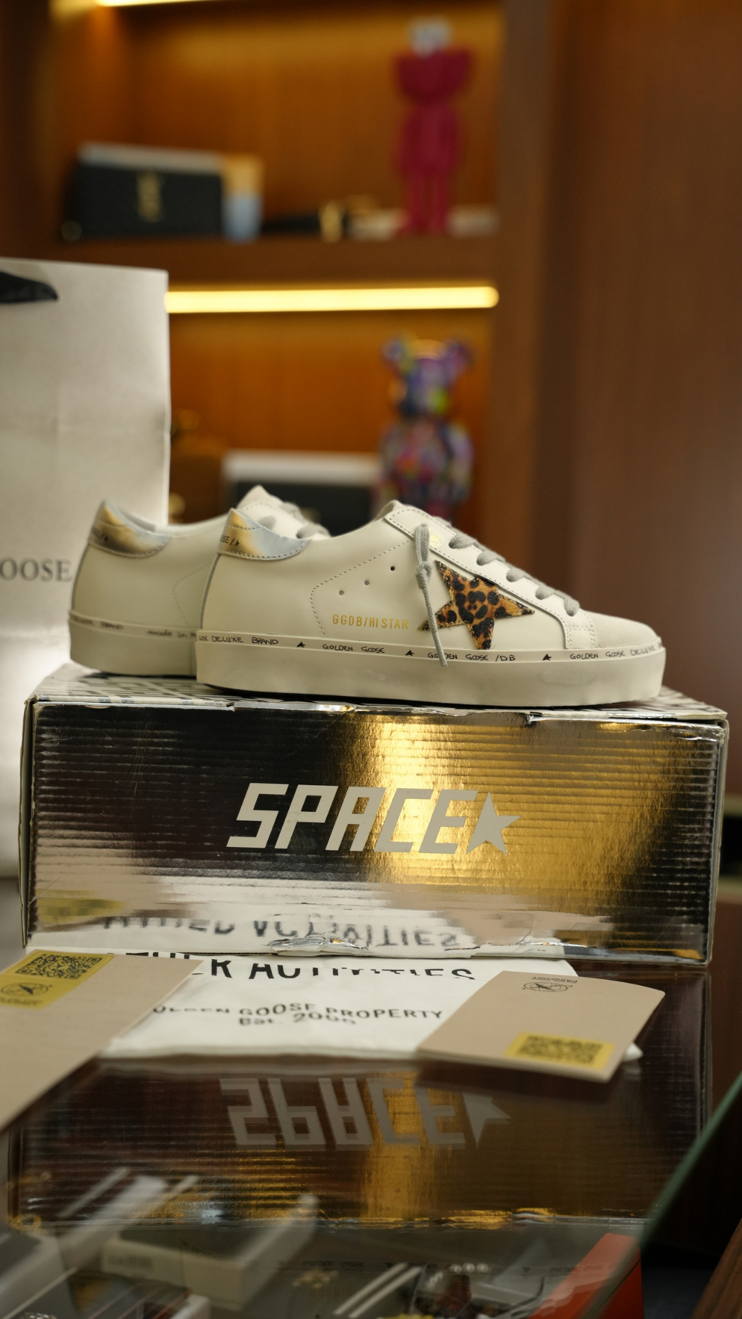 GOLDEN GOOSE Leopar Detay Kadın Deri Sneaker