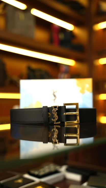 Saint Laurent YSL Logo Kemer – Siyah