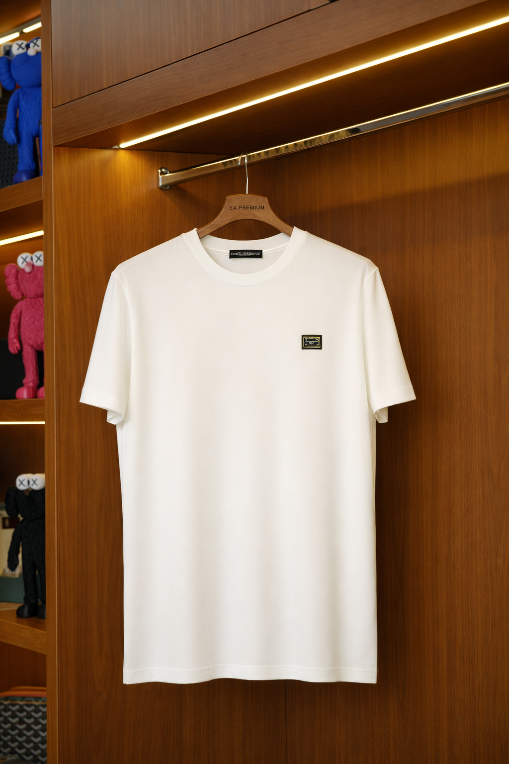 DOLCE & GABANA Bisiklet Yaka Minimal Baskı T-shirt - Beyaz