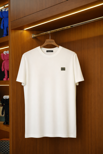 DOLCE & GABANA Bisiklet Yaka Minimal Baskı T-shirt - Beyaz