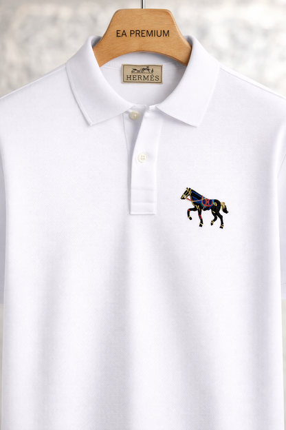 Hermes Classic Polo Tişört - Beyaz
