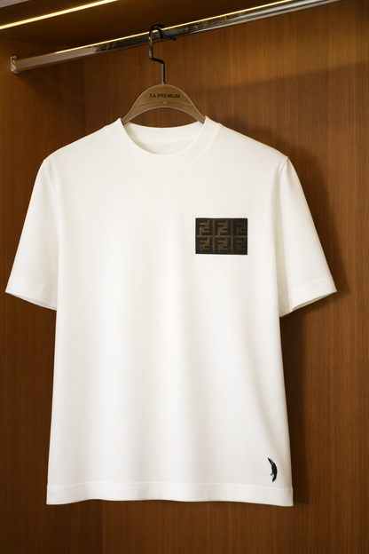 FENDI Bisiklet Yaka T-Shirt - Beyaz