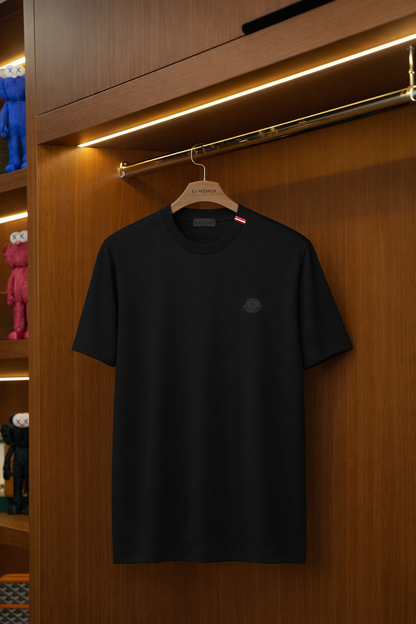 MONCLER Bisiklet Yaka T-Shirt - Siyah