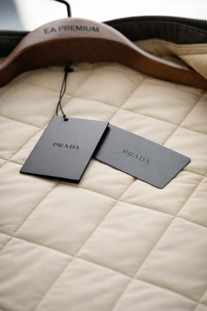 Prada Yaka Detaylı Tasarım Mont - Ekru