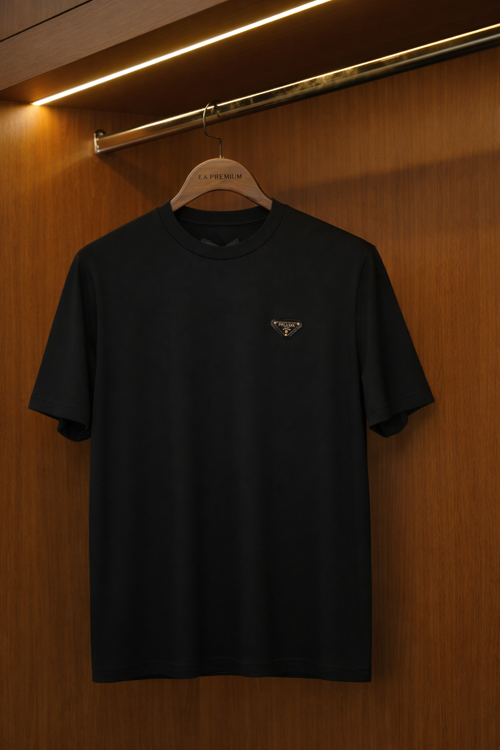 PRADA Bisiklet Yaka T-Shirt - Siyah