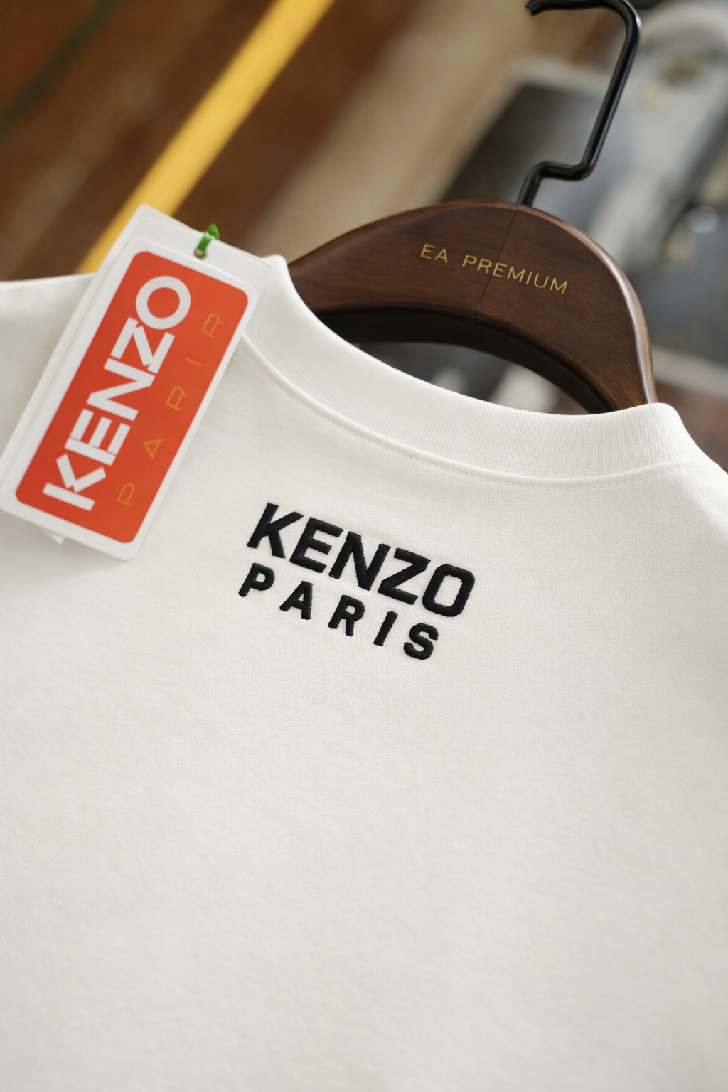 KENZO Bisiklet Yaka T-Shirt - Beyaz