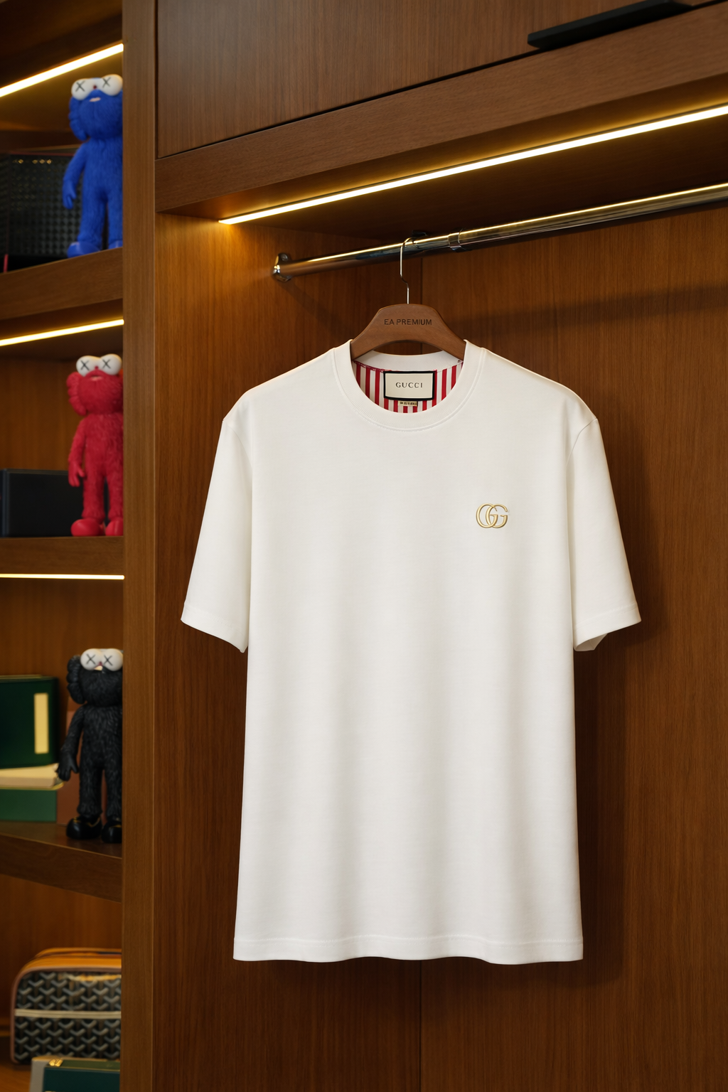 GUCCI Bisiklet Yaka T-Shirt - Beyaz