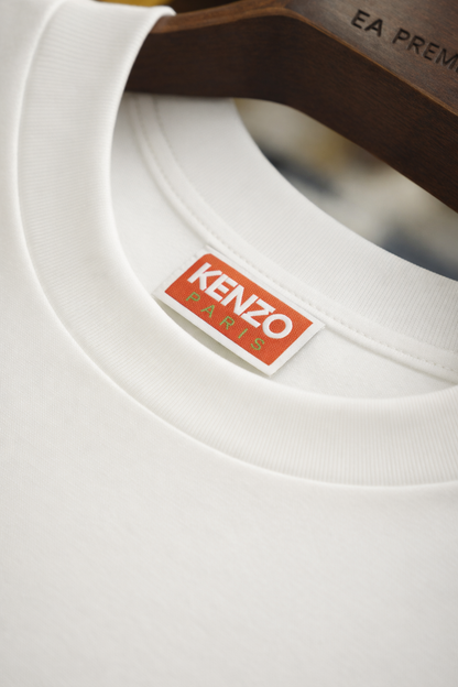 KENZO Bisiklet Yaka T-Shirt - Beyaz