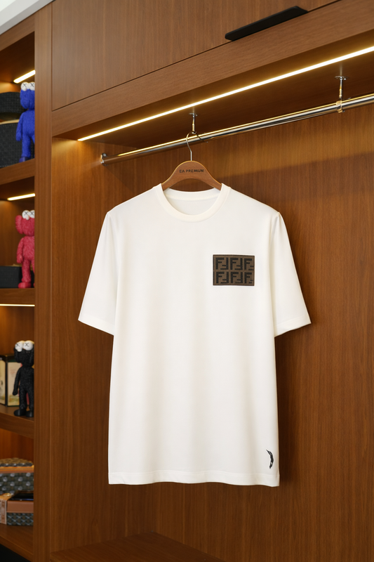 FENDI Bisiklet Yaka T-Shirt - Beyaz