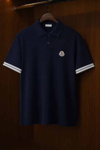 MONCLER Polo Yaka T-Shirt - Lacivert