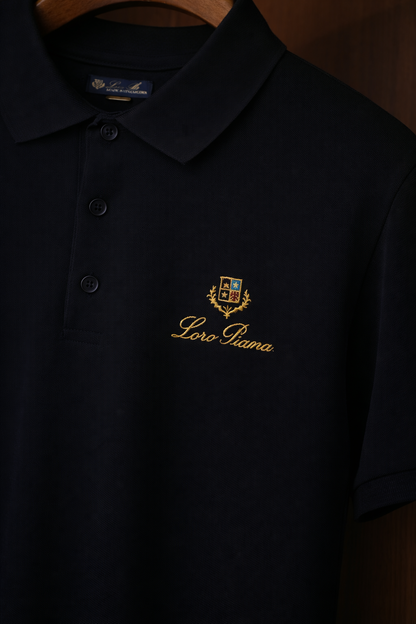 LORO PIANA - Polo Yaka T-Shirt - Siyah