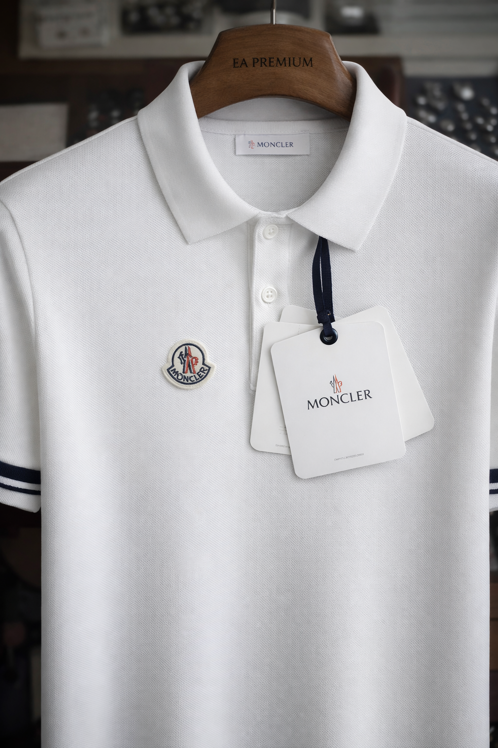 MONCLER Polo Yaka T-Shirt - Beyaz