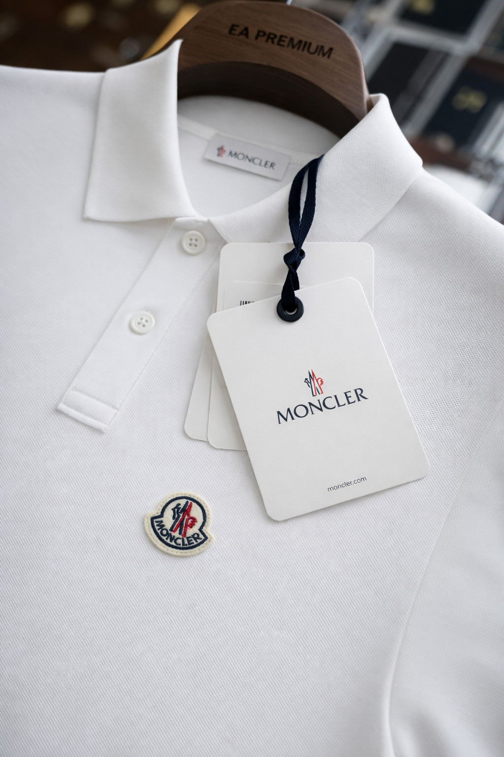 MONCLER Polo Yaka T-Shirt - Beyaz