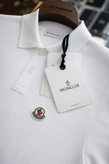MONCLER Polo Yaka T-Shirt - Beyaz