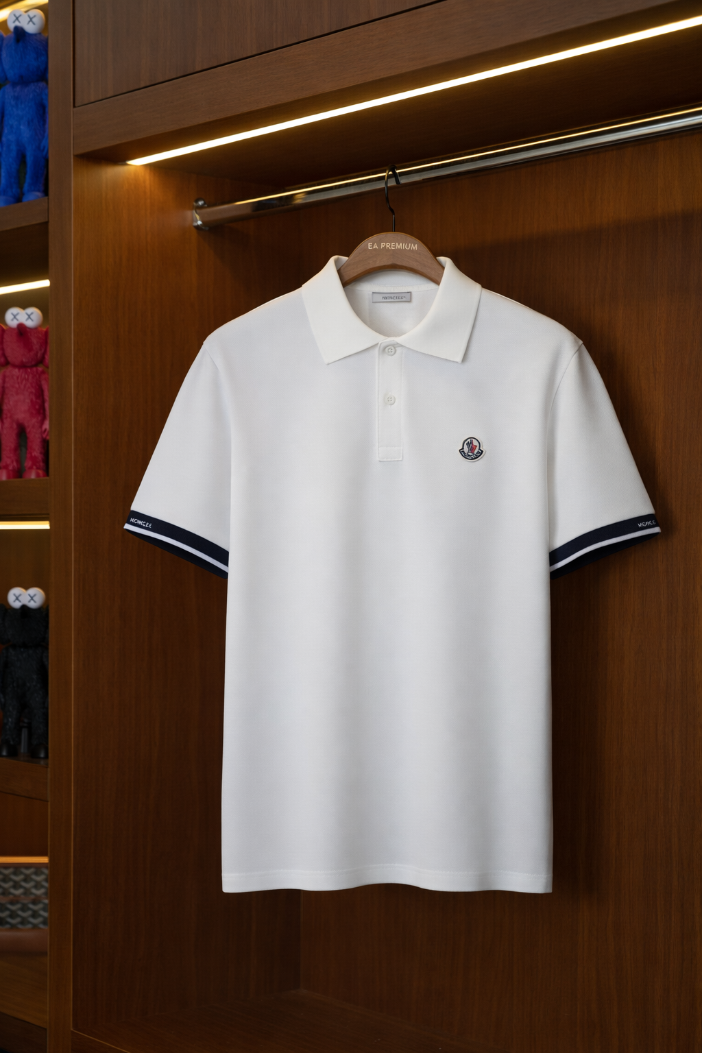 MONCLER Polo Yaka T-Shirt - Beyaz