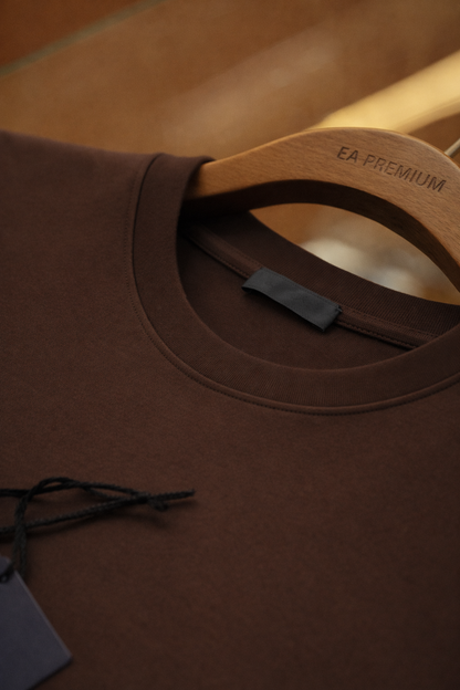 PRADA Bisiklet Yaka T-Shirt - Kahverengi