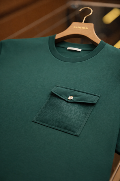 MONCLER Cep Detaylı T-Shirt - Yeşil