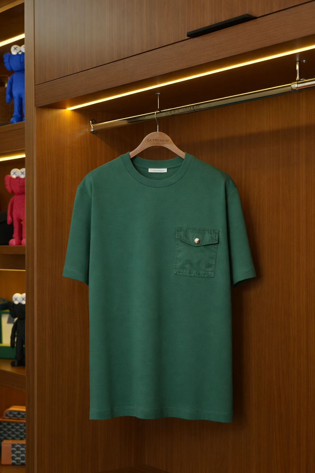 MONCLER Cep Detaylı T-Shirt - Yeşil