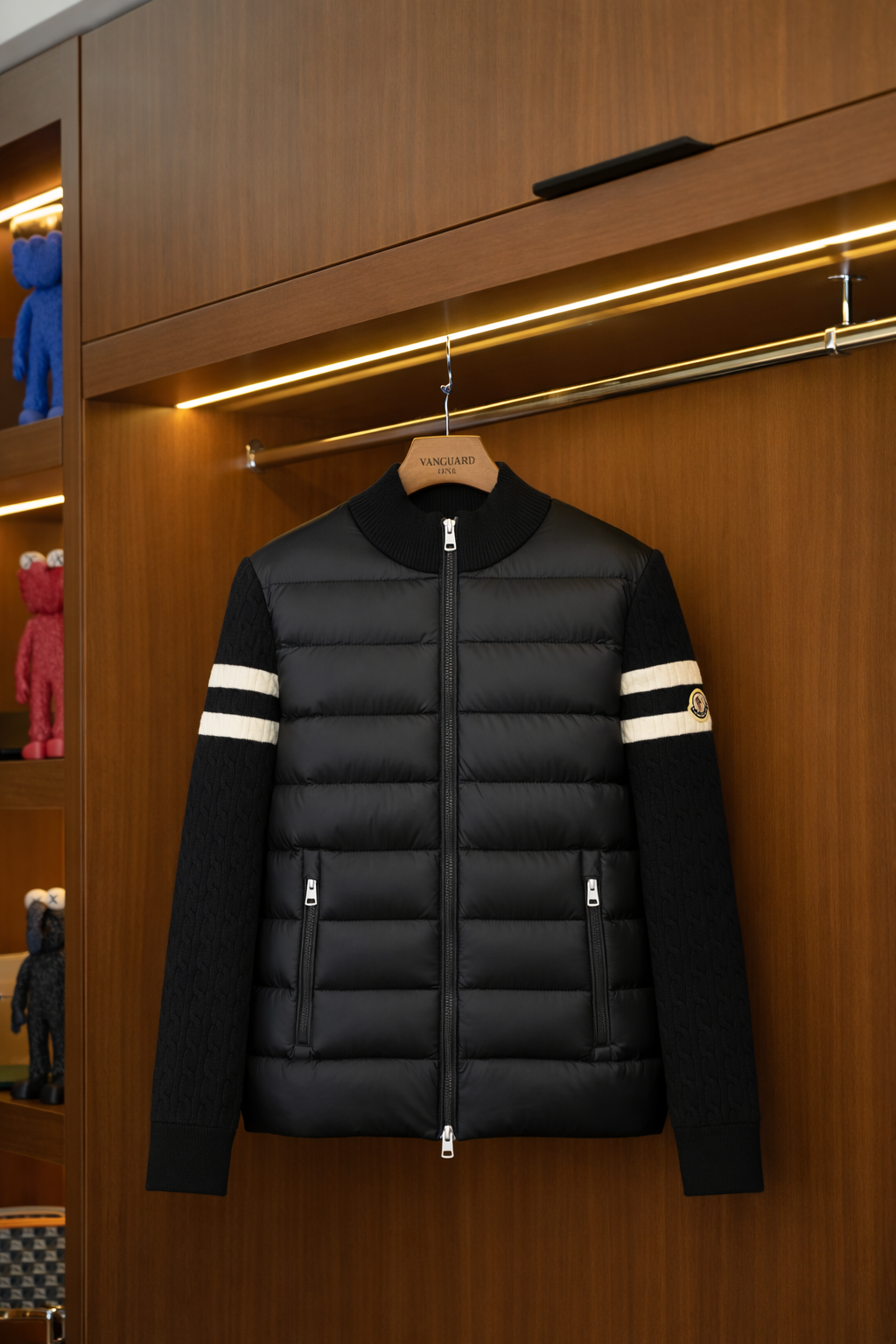 MONCLER Doğal Deri Ceket - Siyah