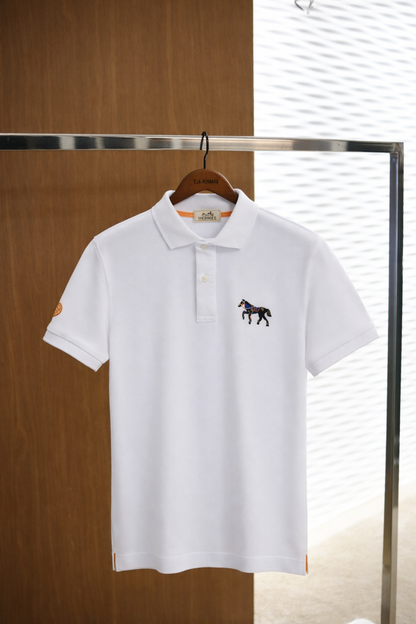 Hermes Classic Polo Tişört - Beyaz