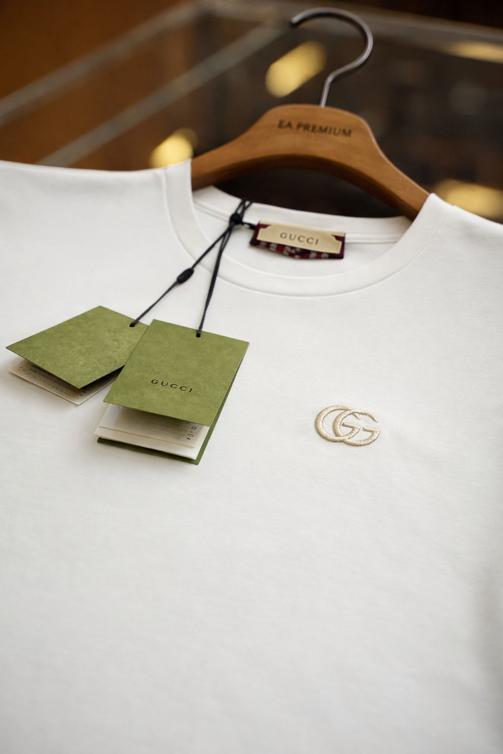 GUCCI Bisiklet Yaka T-Shirt - Beyaz