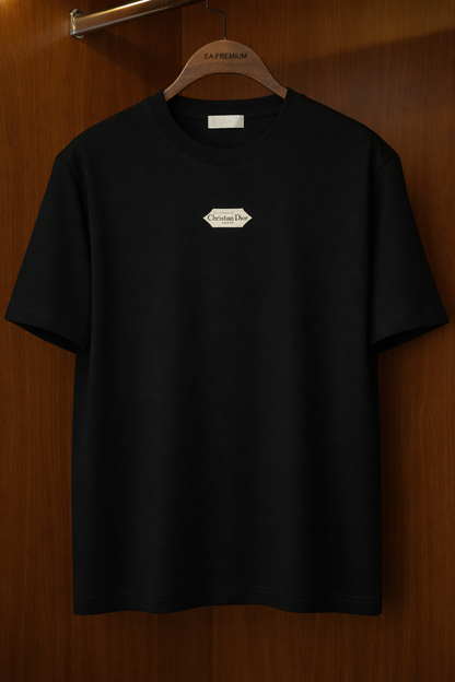 DIOR Bisiklet Yaka T-Shirt - Siyah