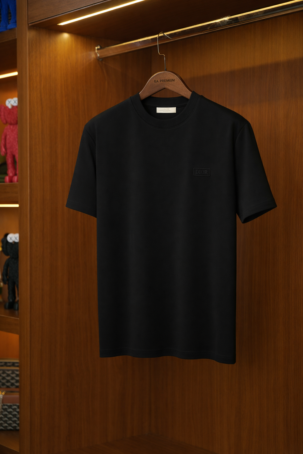 DIOR Nakış İşlemeli T-Shirt - Siyah