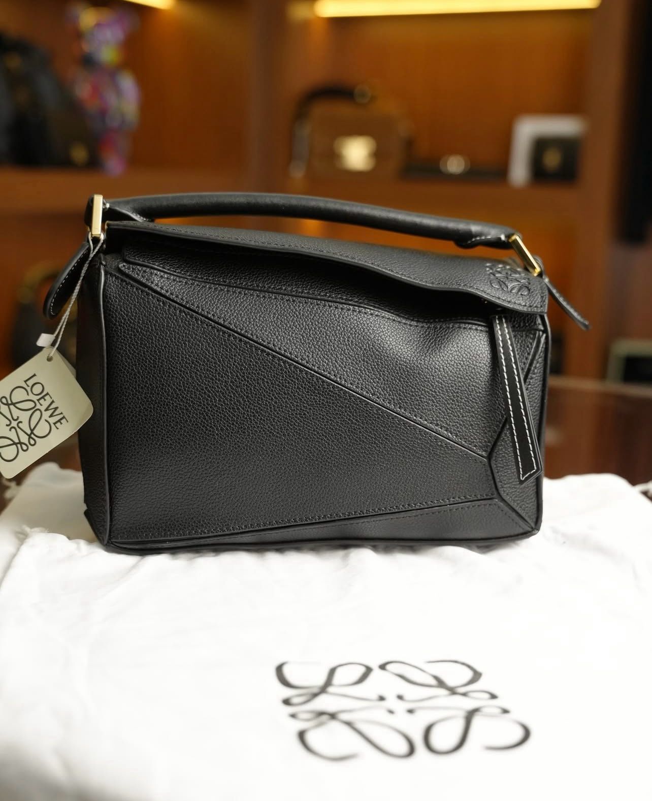 Loewe Puzzle Deri Çanta – Siyah