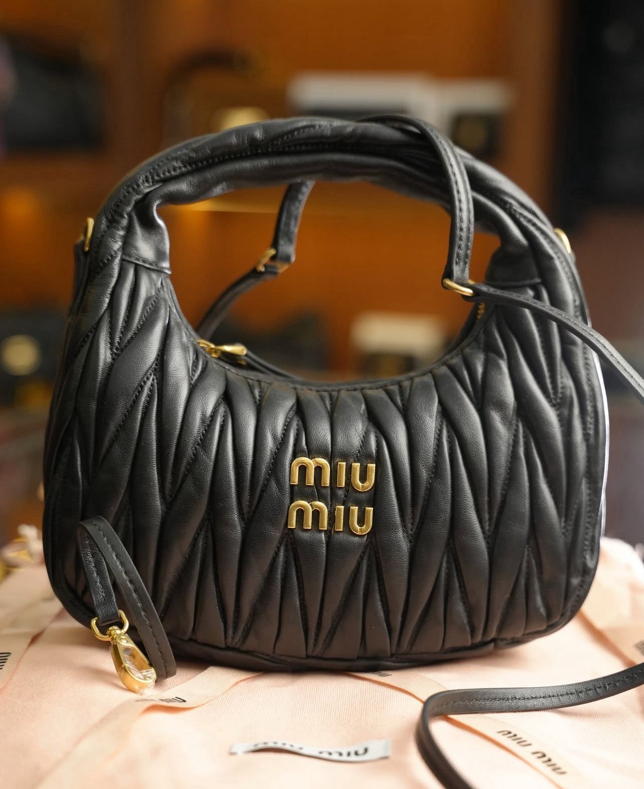 Miu Miu Matelassé Deri Mini Çanta – Siyah