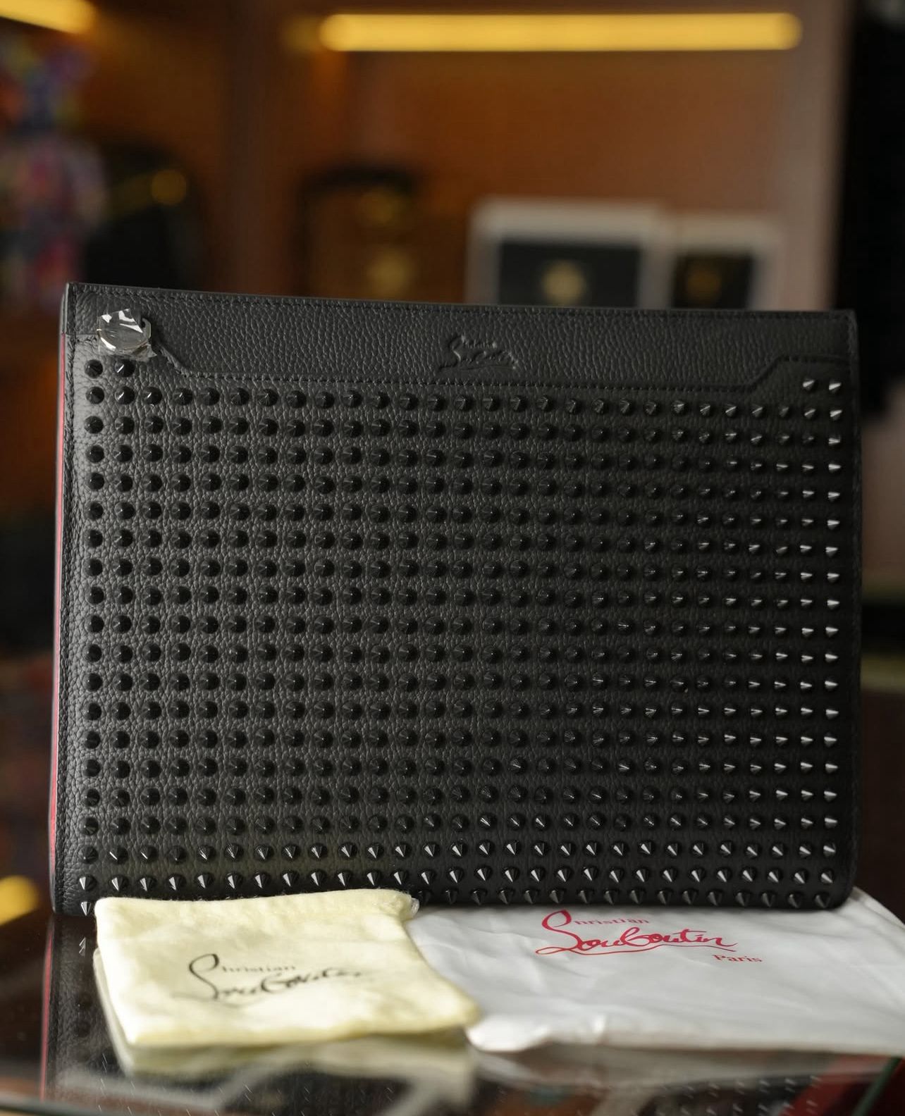 Christian Louboutin Studded Clutch – Siyah