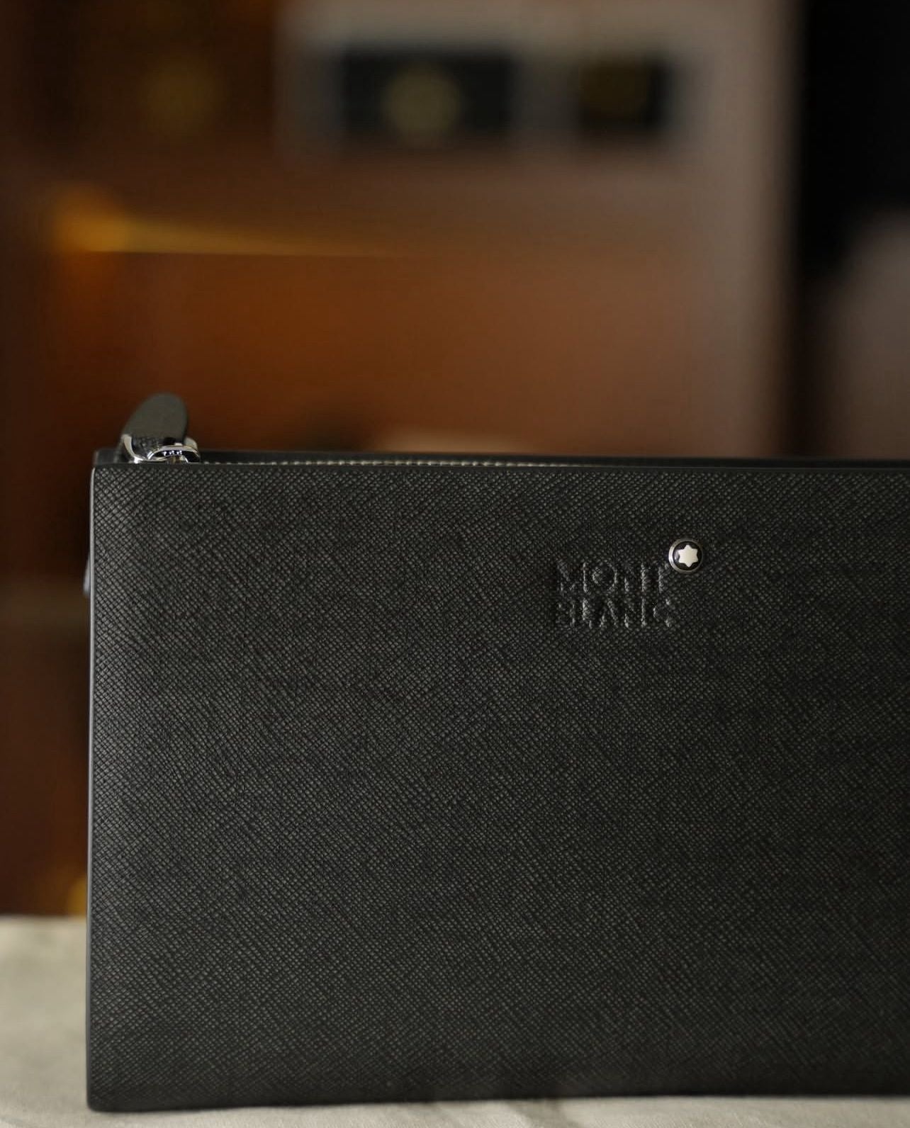 Montblanc Fermuarlı Deri Organizer Cüzdan – Siyah