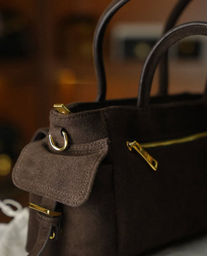 Prada Süet Omuz & El Çantası – Kahverengi