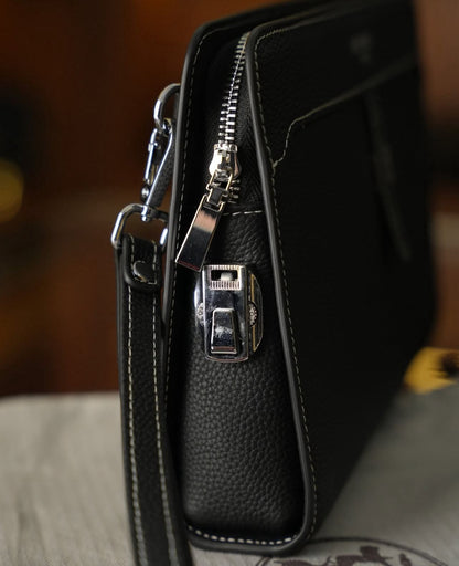 Hermès Paris H Logolu Deri Clutch / El Çantası – Siyah