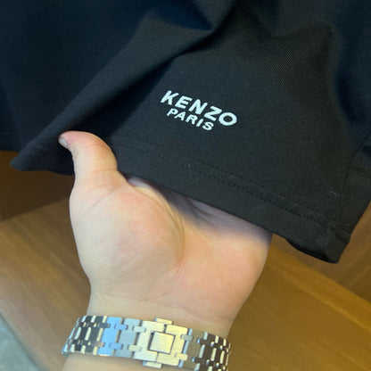Kenzo Çiçek Detaylı T-Shirt - Siyah