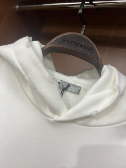 Dior Beyaz Minimal Logo Nakışlı Kapüşonlu Sweatshirt (Premium Oversize Hoodie)