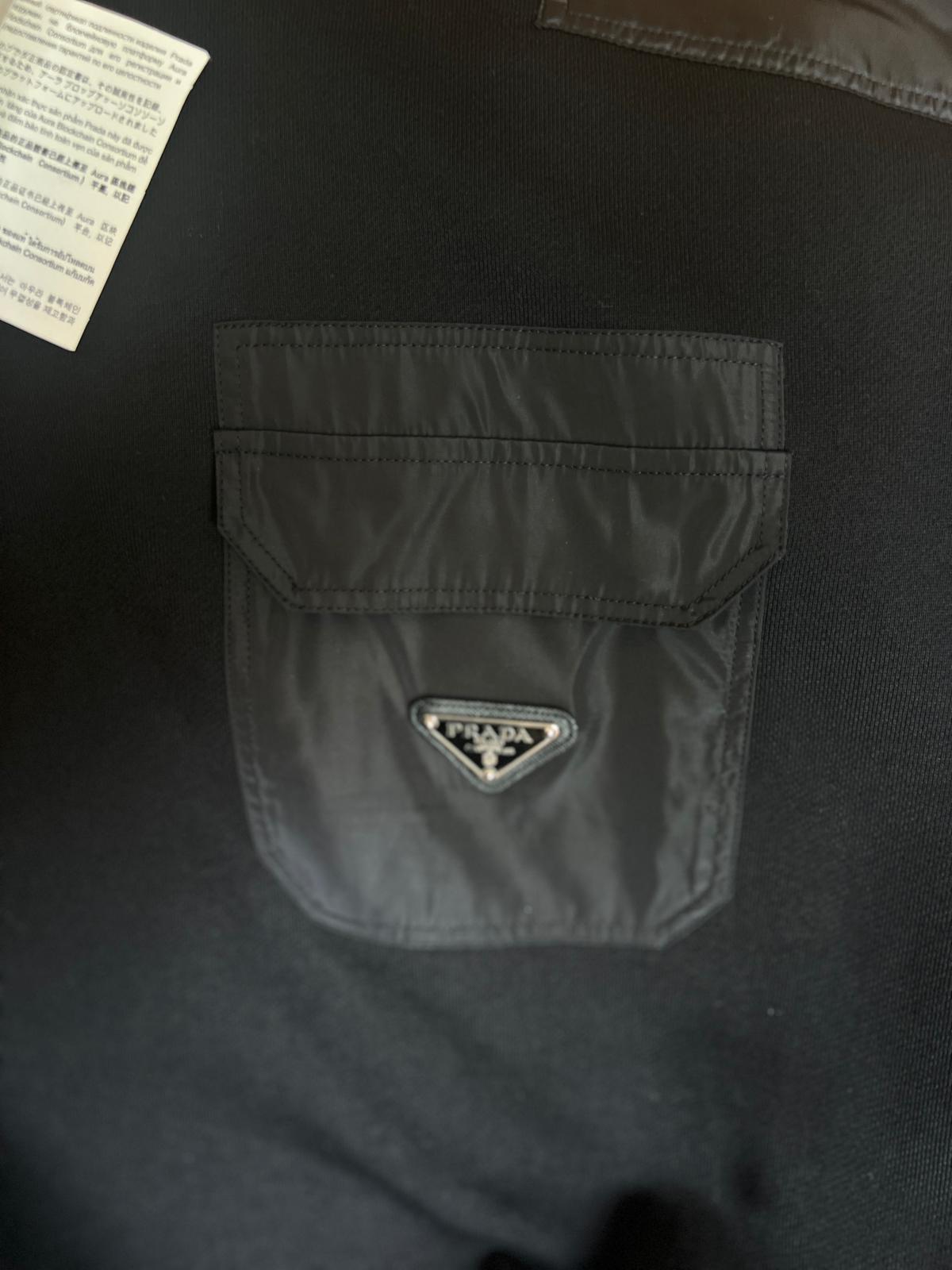 Prada Siyah Minimal Logo Detaylı Sweatshirt -Siyah Premium