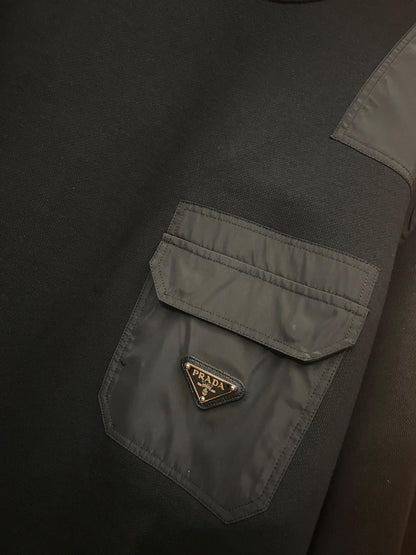 Prada Siyah Minimal Logo Detaylı Sweatshirt -Siyah Premium