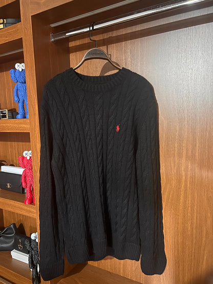 Ralph Lauren Siyah Premium Kazak – Modern Kesim, Minimal Tasarım, Logo Detaylı (Erkek)