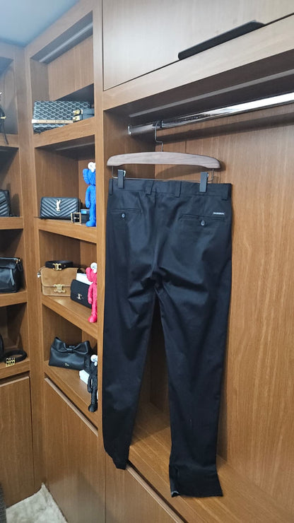 Dolce & Gabbana Metal Logo Detaylı Siyah Klasik Pantolon