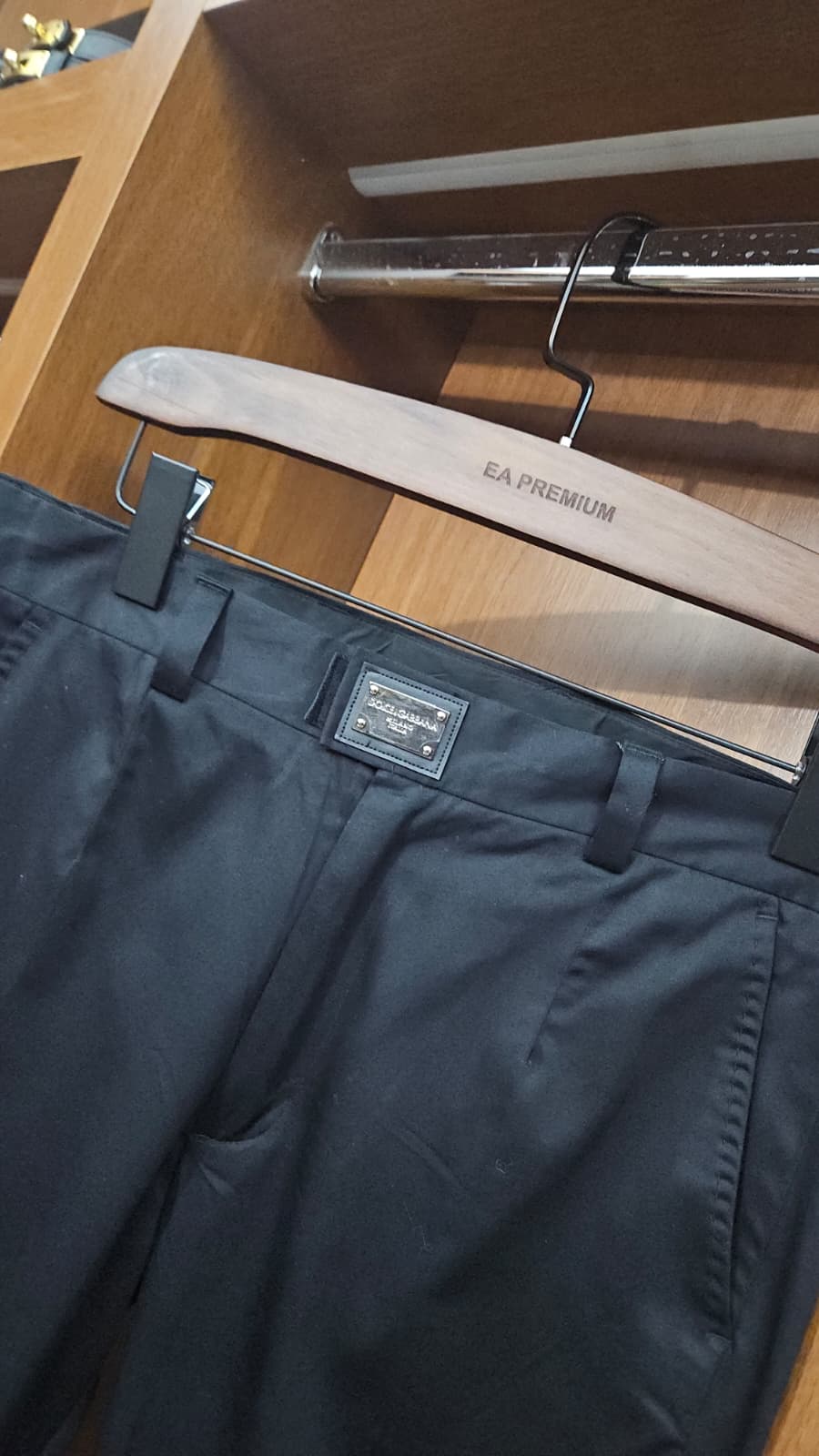 Dolce & Gabbana Metal Logo Detaylı Siyah Klasik Pantolon